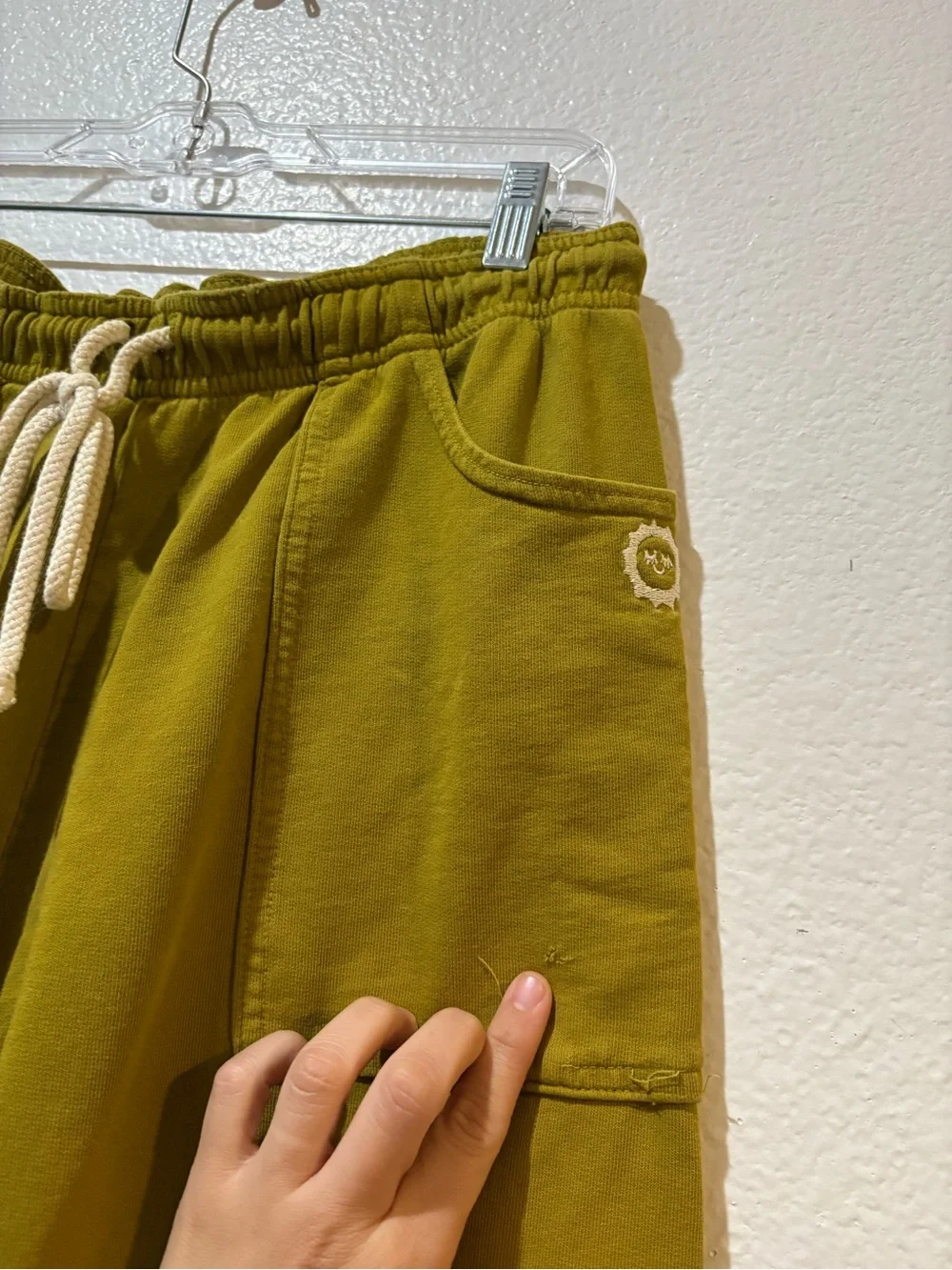Big Bud Press M Olive Green Women's Drawstring Joggers FLAWED